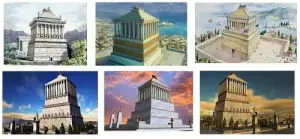 Collage van het mausoleum van Halikarnassos